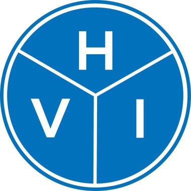 Beyaz arka planda HVI harf logosu tasarımı. HVI yaratıcı harflerin baş harfleri logo kavramı. HVI harf tasarımı.