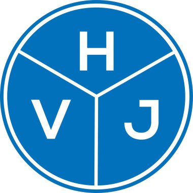 Beyaz arka planda HVJ harf logosu tasarımı. HVJ yaratıcı harflerin baş harfleri logo kavramı. HVJ harf tasarımı.