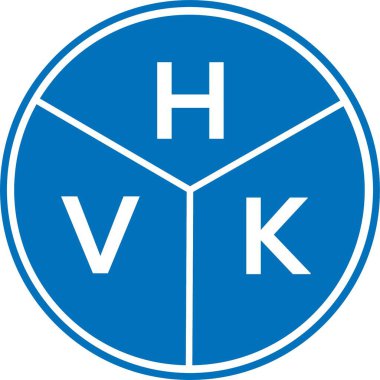 Beyaz arka planda HVK harf logosu tasarımı. HVK yaratıcı harflerin baş harfleri logo kavramı. HVK harf tasarımı.