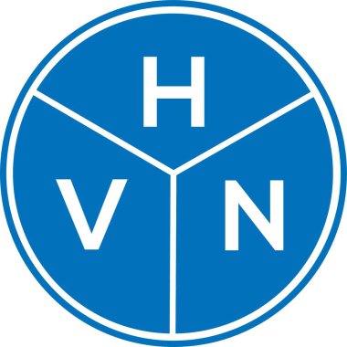 Beyaz arka planda HVN harf logosu tasarımı. HVN yaratıcı harflerin baş harfleri logo kavramı. HVN harf tasarımı.