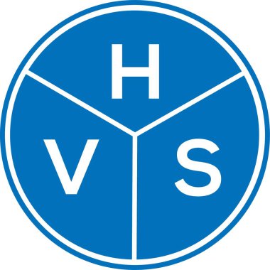 Beyaz arka planda HVS harf logosu tasarımı. HVS yaratıcı harflerin baş harfleri logo kavramı. HVS harf tasarımı.