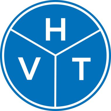 Beyaz arka planda HVT harf logosu tasarımı. HVT yaratıcı harf logosu konsepti. HVT harf tasarımı.