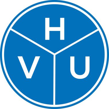 Beyaz arka planda HVU harf logosu tasarımı. HVU yaratıcı harf logosu konsepti. HVU harf tasarımı.