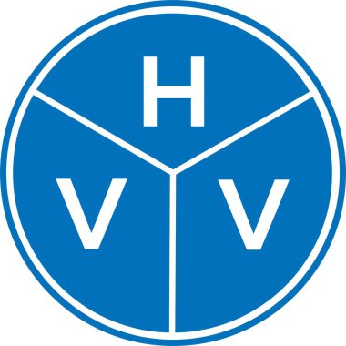 Beyaz arka planda HVV harf logosu tasarımı. HVV yaratıcı harflerin baş harfleri logo kavramı. HVV harf tasarımı.