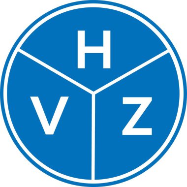 Beyaz arka planda HVZ harf logosu tasarımı. HVZ yaratıcı harflerin baş harfleri logo kavramı. HVZ harf tasarımı.