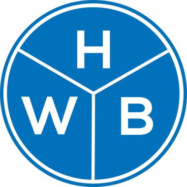 Beyaz arka planda HWB harfi logo tasarımı. HWB yaratıcı harflerin baş harfleri logo kavramı. HWB harf tasarımı.