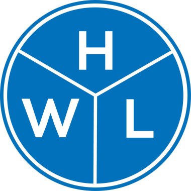 Beyaz arka planda HWL harf logosu tasarımı. HWL yaratıcı harflerin baş harfleri logo kavramı. HWL harf tasarımı.