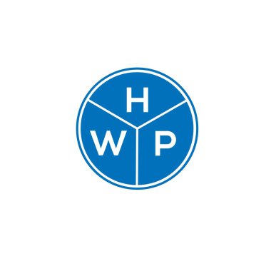 Beyaz arka planda HWP harf logosu tasarımı. HWP yaratıcı harflerin baş harfleri logo kavramı. HWP harf tasarımı.