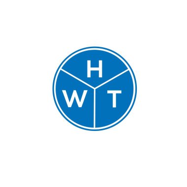 Beyaz arka planda HWT harf logosu tasarımı. HWT yaratıcı harflerin baş harfleri logo kavramı. HWT harf tasarımı.