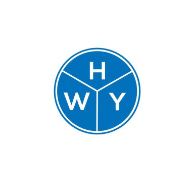 Beyaz arka planda HWY harf logosu tasarımı. HWY yaratıcı harflerin baş harfleri logo kavramı. HWY harf tasarımı.