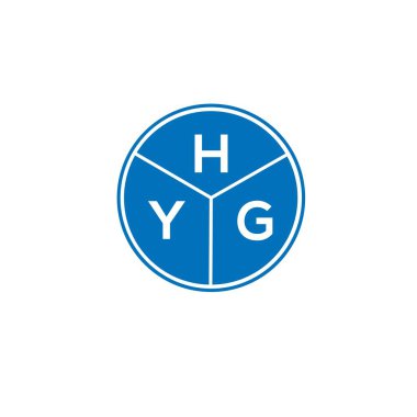 Beyaz arka planda HYG harf logosu tasarımı. HYG yaratıcı harflerin baş harfleri logo kavramı. HYG harf tasarımı.