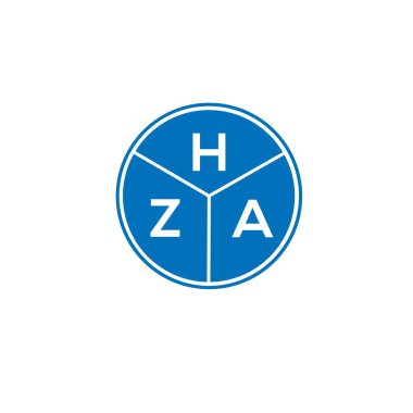 Beyaz arka planda HZA harf logosu tasarımı. HZA yaratıcı harf logosu konsepti. HZA harf tasarımı.