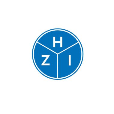 Beyaz arka planda HZI harf logosu tasarımı. HZI yaratıcı harflerin baş harfleri logo kavramı. HZI harf tasarımı.