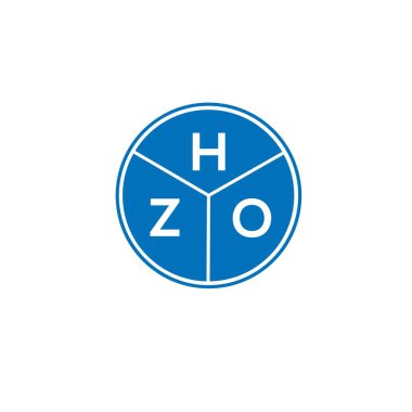 Beyaz arka planda HZO harf logosu tasarımı. HZO yaratıcı harflerin baş harfleri logo kavramı. HZO harf tasarımı.