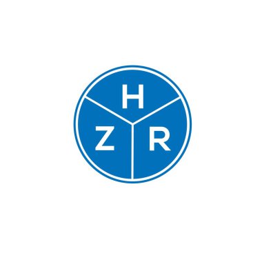 Beyaz arka planda HZR harf logosu tasarımı. HZR yaratıcı harflerin baş harfleri logo kavramı. HZR harf tasarımı.