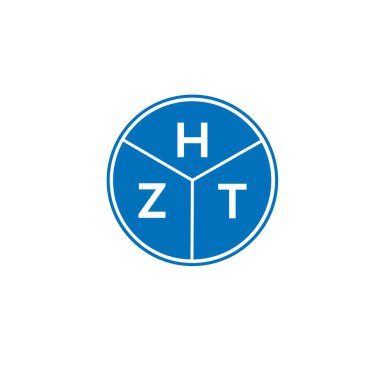 Beyaz arkaplanda HZT harf logosu tasarımı. HZT yaratıcı harflerin baş harfleri logo kavramı. HZT harf tasarımı.