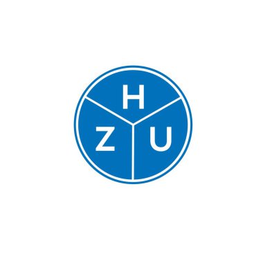 Beyaz arka planda HZU harf logosu tasarımı. HZU yaratıcı harflerin baş harfleri logo kavramı. HZU harf tasarımı.