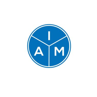 Beyaz arkaplanda IAM harf logosu tasarımı. Ben yaratıcı harflerin baş harfleri logo konseptiyim. IAM harf tasarımı.