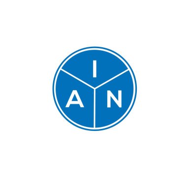 Beyaz arka planda IAN harf logosu tasarımı. IAN yaratıcı harflerin baş harfleri logo kavramı. IAN harf tasarımı.