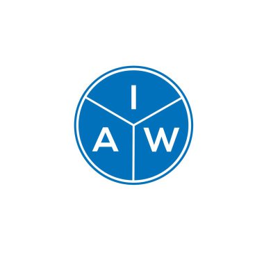 Beyaz arka planda IAW harf logosu tasarımı. IAW yaratıcı harflerin baş harfleri logo kavramı. IAW harf tasarımı.