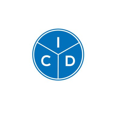 Beyaz arka planda ICD harf logosu tasarımı. ICD yaratıcı harflerin baş harfleri logo kavramı. ICD harf tasarımı.