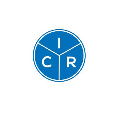 Beyaz arka planda ICR harf logosu tasarımı. ICR yaratıcı harflerin baş harfleri logo kavramı. ICR harf tasarımı.