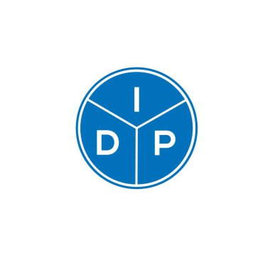 Beyaz arkaplanda IDP harf logosu tasarımı. IDP yaratıcı harf logosu konsepti. IDP harf tasarımı.