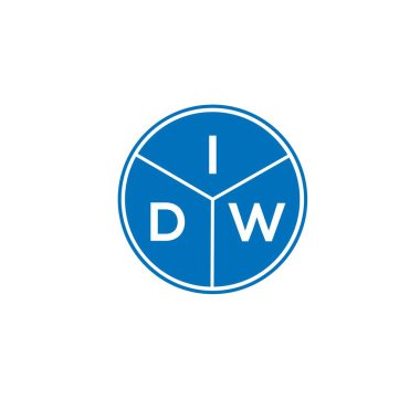 Beyaz arkaplanda IDW harf logosu tasarımı. IDW yaratıcı harflerin baş harfleri logo kavramı. IDW harf tasarımı.