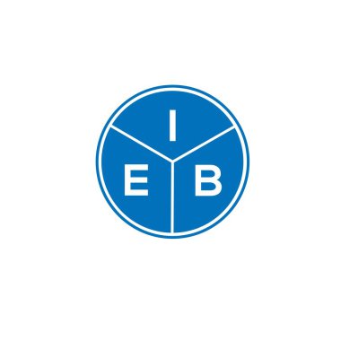 Beyaz arka planda IEB harfi logo tasarımı. IEB yaratıcı harflerin baş harfleri logo kavramı. IEB harf tasarımı.