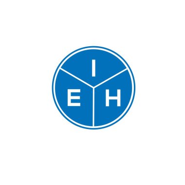 Beyaz arka planda IEH harf logosu tasarımı. IEH yaratıcı harflerin baş harfleri logo kavramı. IEH harf tasarımı.