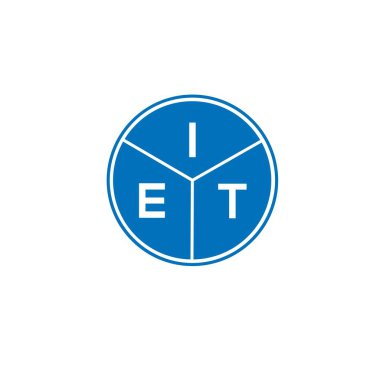 Beyaz arka planda IET harf logosu tasarımı. IET yaratıcı harflerin baş harfleri logo kavramı. IET harf tasarımı.