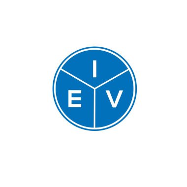 Beyaz arka planda IEV harf logosu tasarımı. IEV yaratıcı harflerin baş harfleri logo kavramı. IEV harf tasarımı.