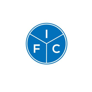 Beyaz arka planda IFC harf logosu tasarımı. IFC yaratıcı harflerin baş harfleri logo kavramı. IFC harf tasarımı.