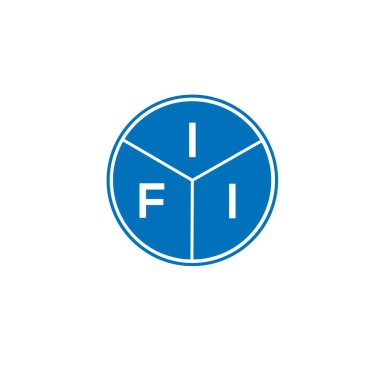 Beyaz arka planda IFI harf logosu tasarımı. IFI yaratıcı harflerin baş harfleri logo kavramı. IFI harf tasarımı.