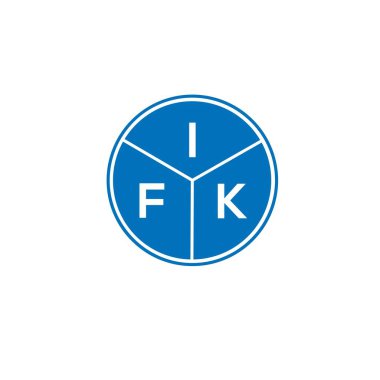 Beyaz arkaplanda IFK harf logosu tasarımı. IFK yaratıcı harflerin baş harfleri logo kavramı. IFK harf tasarımı.