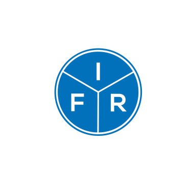 Beyaz arka planda IFR harf logosu tasarımı. IFR yaratıcı harflerin baş harfleri logo kavramı. IFR harf tasarımı.