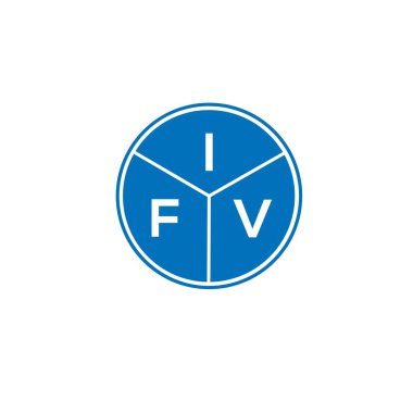 Beyaz arkaplanda IFV harf logosu tasarımı. IFV yaratıcı harflerin baş harfleri logo kavramı. IFV harf tasarımı.