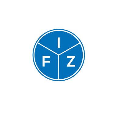 Beyaz arkaplanda IFZ harf logosu tasarımı. IFZ yaratıcı harflerin baş harfleri logo kavramı. IFZ harf tasarımı.