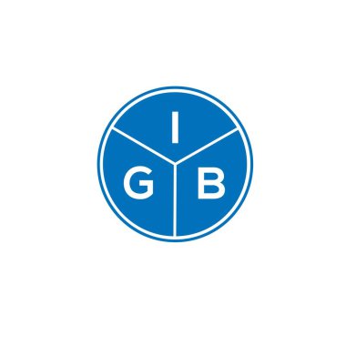 Beyaz arka planda IGB harf logosu tasarımı. IGB yaratıcı harflerin baş harfleri logo kavramı. IGB harf tasarımı.