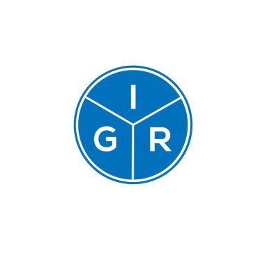 Beyaz arka planda IGR harf logosu tasarımı. IGR yaratıcı harflerin baş harfleri logo kavramı. IGR harf tasarımı.