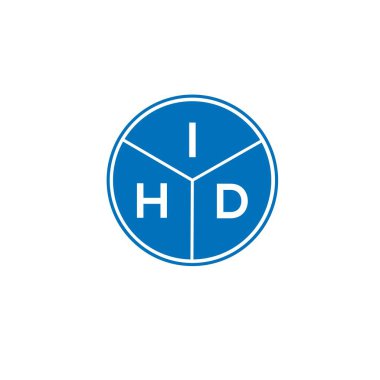 Beyaz arkaplanda IHD harf logosu tasarımı. IHD yaratıcı harflerin baş harfleri logo konsepti. IHD harf tasarımı.