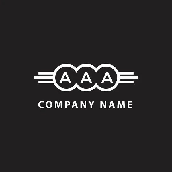 Aaa Lettre Logo Design Sur Fond Noir Aaa Initiales Créatives — Image vectorielle