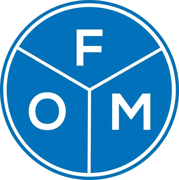 Дизайн Логотипа Fom Белом Фоне Креативные Инициалы Fom Буквенно Обозначают — стоковый вектор