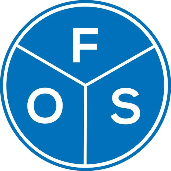 Fos Logo Ontwerp Witte Achtergrond Fos Creatieve Initialen Letter Logo — Stockvector