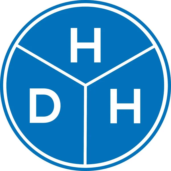 白の背景にHdhの手紙のロゴデザイン Hdhクリエイティブイニシャルレターロゴコンセプト Hdh文字デザイン — ストックベクタ