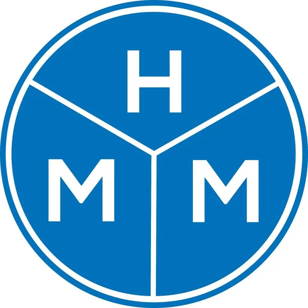 Hmm Logo Ontwerp Witte Achtergrond Hmm Creatieve Initialen Letter Logo — Stockvector