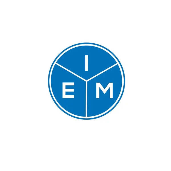 Iem Brev Logotyp Design Vit Bakgrund Iem Kreativa Initialer Brev — Stock vektor