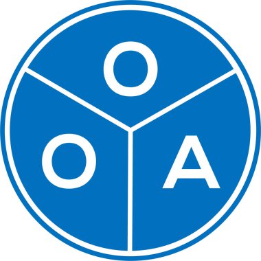 Beyaz arka planda OOA harf logosu tasarımı. OOA yaratıcı daire harfi logosu konsepti. OOA harf tasarımı.