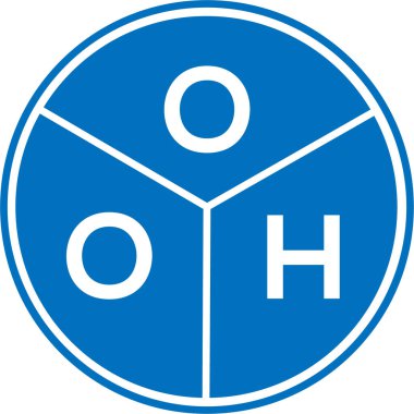 Beyaz arka planda OOH harf logosu tasarımı. Yaratıcı yuvarlak harf logosu kavramı. OOH harf tasarımı.