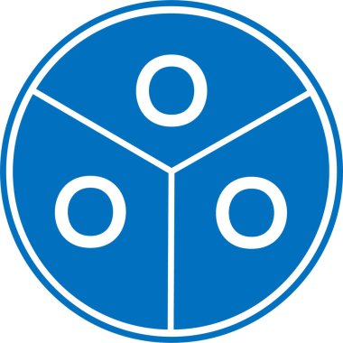 Beyaz arka planda OOO harfli logo tasarımı. Yaratıcı yuvarlak harf logosu kavramı. OOOO harf tasarımı.